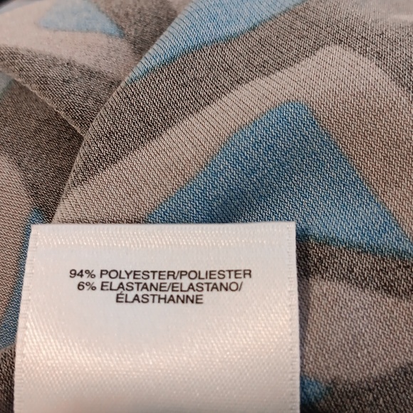 Anne Klein Blue, Black and Gray Patterned Dress. Career. Professional. Geometric - Picture 10 of 11